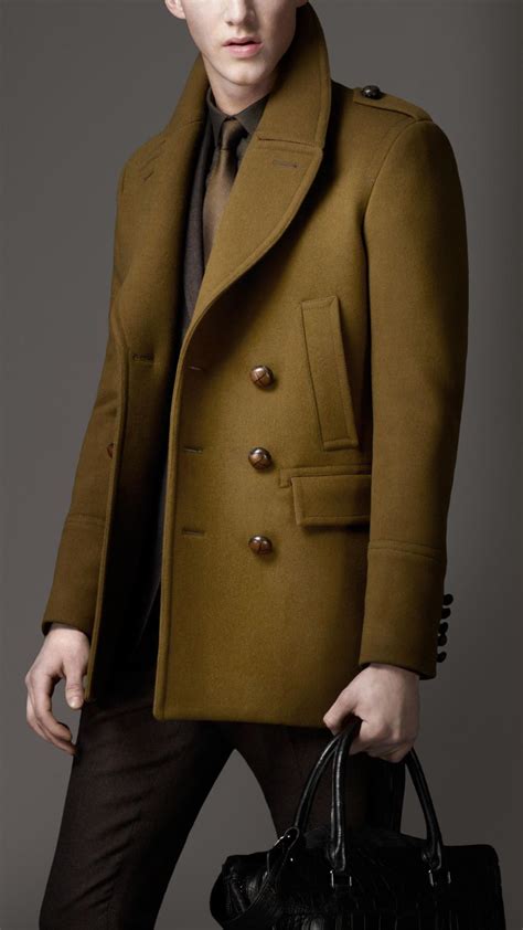 burberry wool peacoat mens|burberry winter coats for men.